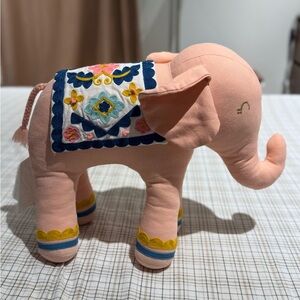 Pillowfort Pink Elephant Throw Pillow Embroidered Plush Animal